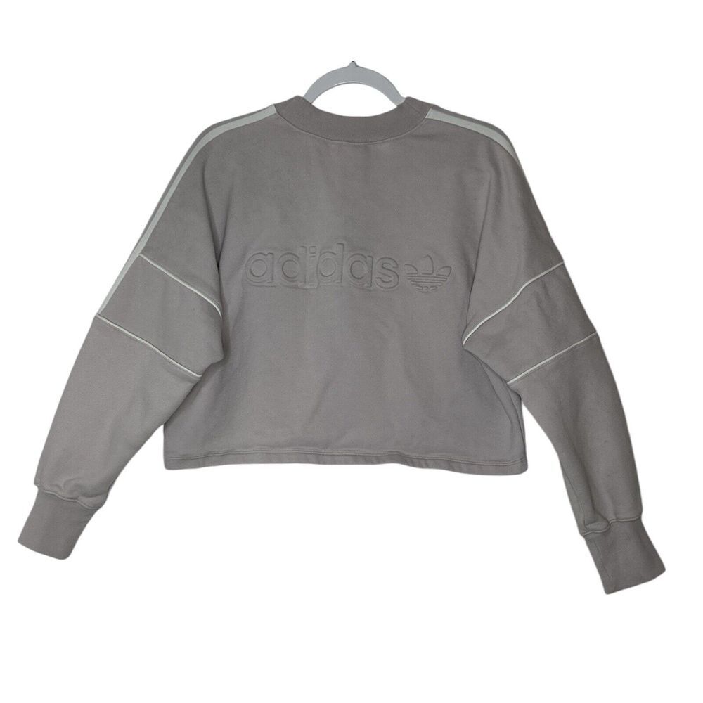 Adidas Originals Sweatshirt Women Médium Ice Purple Cropped Cozycore Athleisure